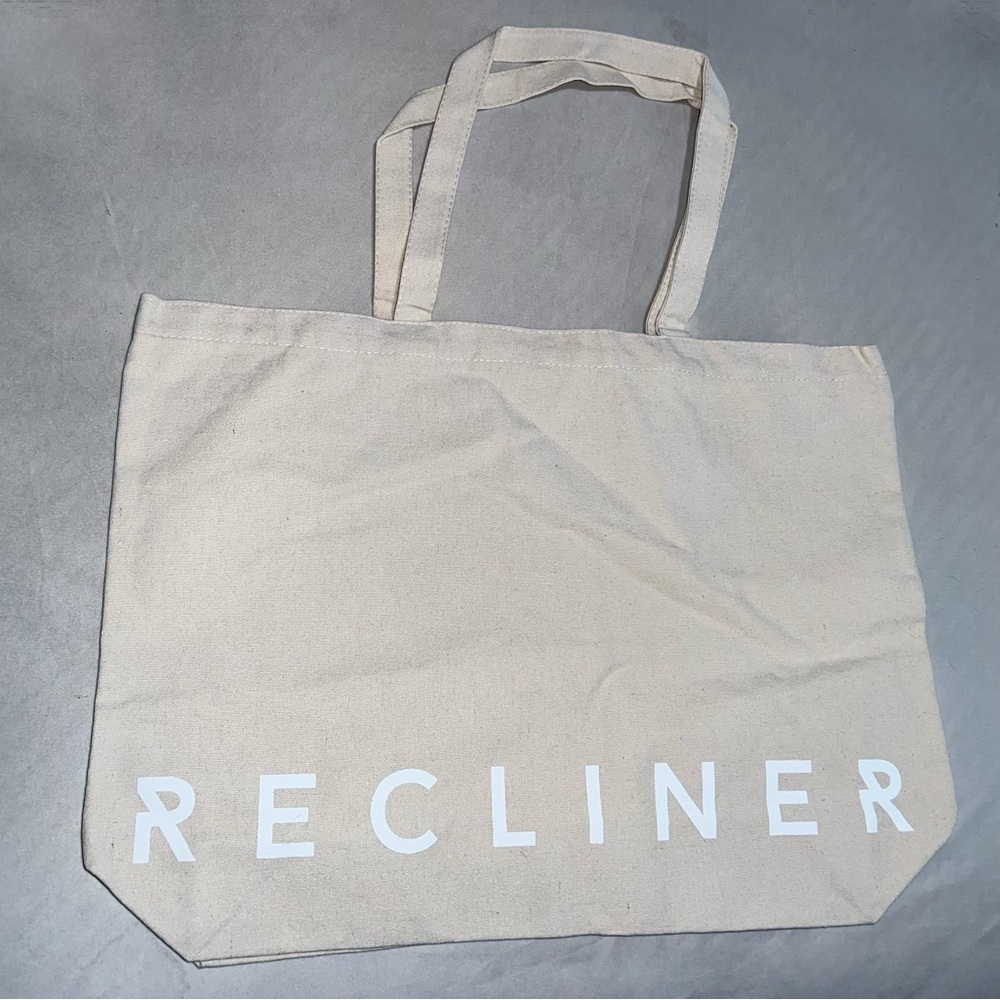 Recliner.nyc Beige Canvas Tote Bag NWT